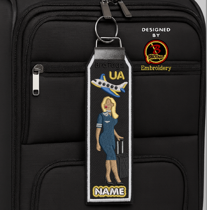 UNITED AIR Lady Avatar - Walking w/ Luggage - Classic Bag Tag