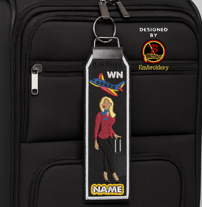 SOUTHWEST AIR Lady Avatar - Walking w/ Luggage - Classic Bag Tag