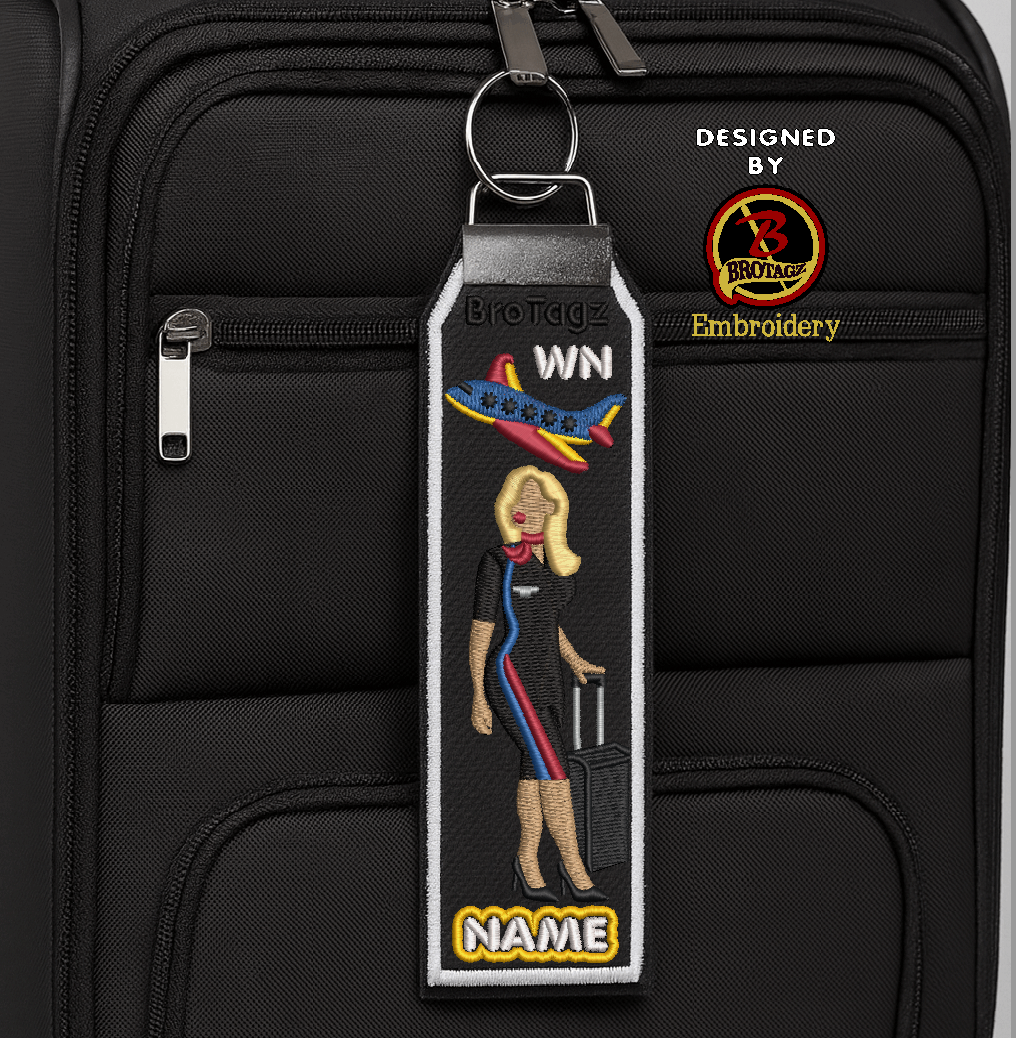 SOUTHWEST AIR Lady Avatar - Walking w/ Luggage - Classic Bag Tag