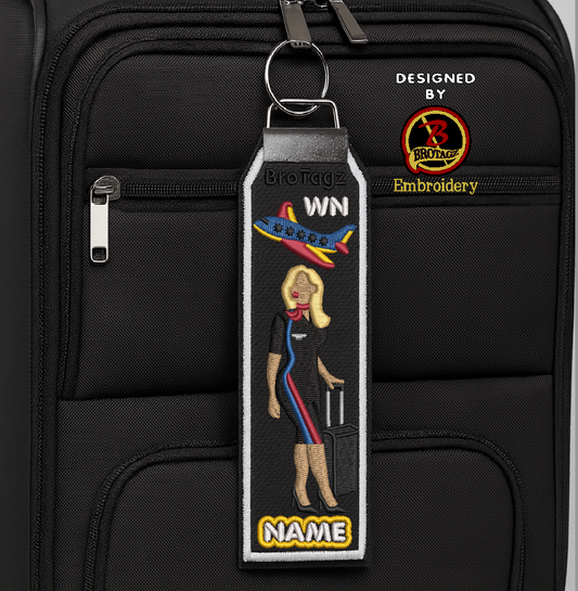 SOUTHWEST AIR Lady Avatar - Walking w/ Luggage - Classic Bag Tag