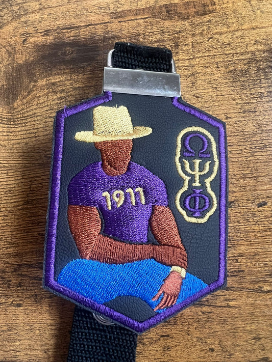 Omega Psi Phi Avatar Tag (Brown) Purple Border Strap BUY NOW