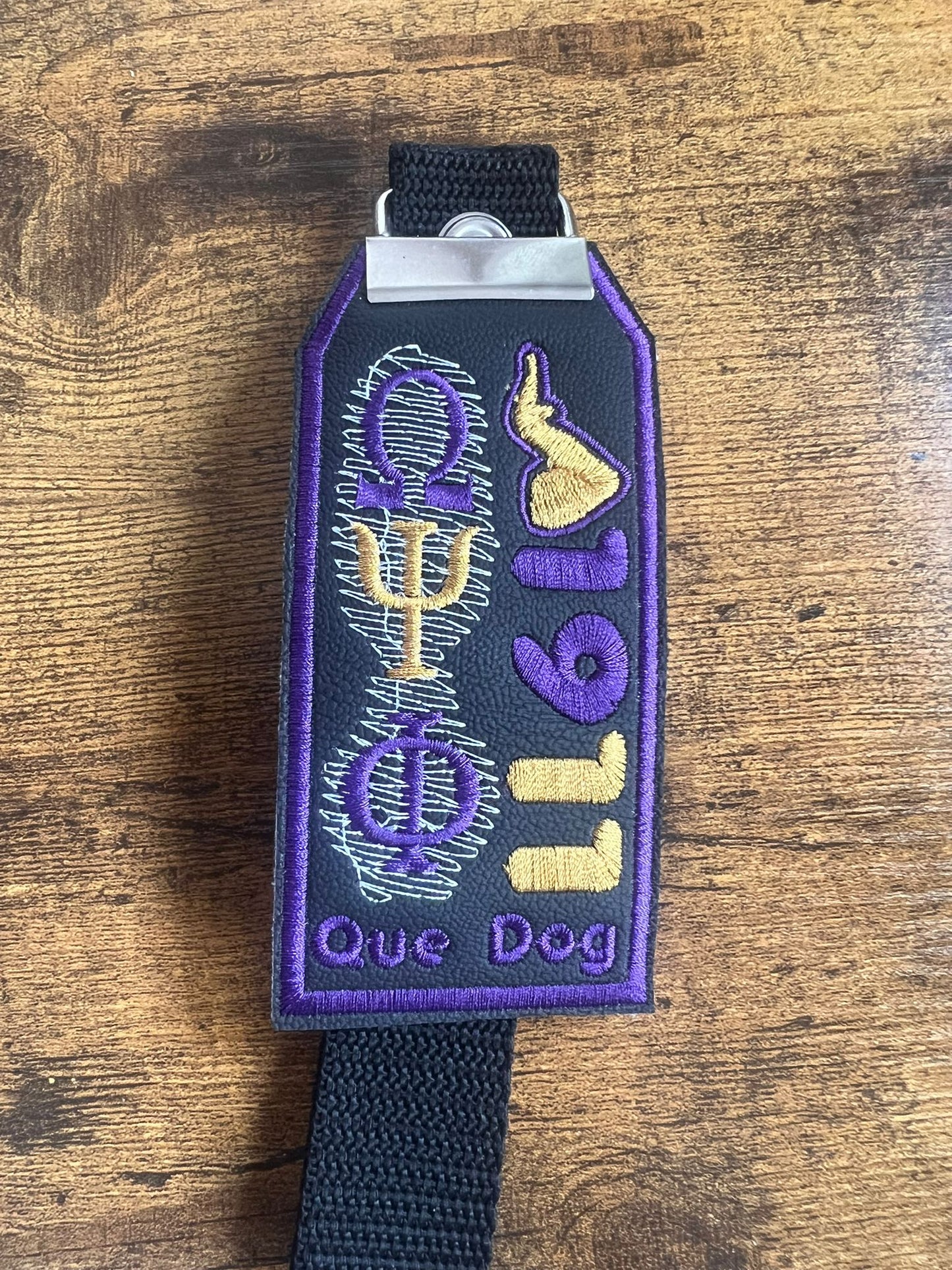 Omega Psi Phi Bag Tag (Purple Border)/Strap