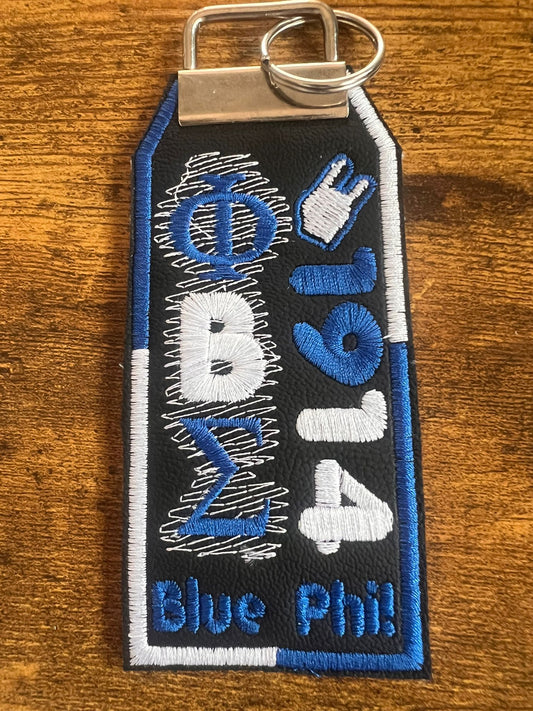Phi Beta Sigma Bag Tag (Blue/White Border) (KeyRing)