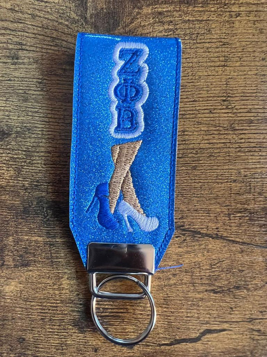 Zeta Phi Beta Blue Looped KeyChain Tan Legs BUY NOW