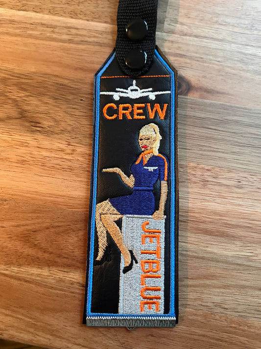 JetBlue Sitting Luggage Crew Tag Strap AS IS